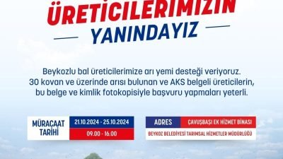 Beykoz Belediyesi, bölgedeki verimi artırmak için üreticilere arı yemi desteği