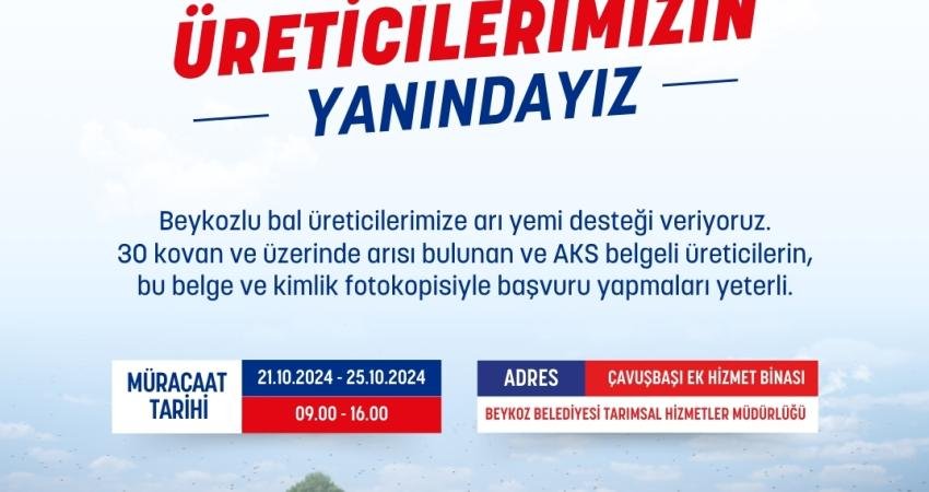Beykoz Belediyesi, bölgedeki verimi artırmak için üreticilere arı yemi desteği