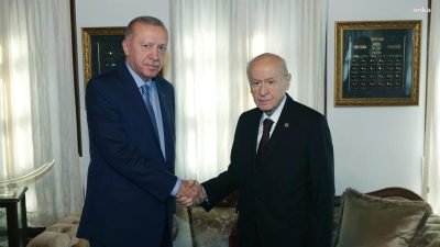 Cumhurbaşkanı Recep Tayyip Erdoğan, MHP Genel Başkanı Devlet Bahçeli'yi konutunda