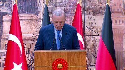 Cumhurbaşkanı Recep Tayyip Erdoğan, Almanya Başbakanı Olaf Scholz ile İstanbul'da