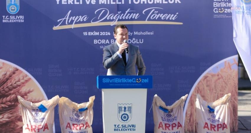 Silivri Belediyesi, Ortaköy Mahallesi'nde Yerli ve Milli Tohumluk Arpa Dağıtım