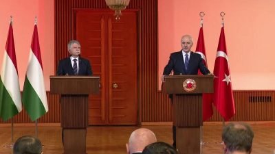 TBMM Başkanı Numan Kurtulmuş, Macaristan Ulusal Meclis Başkanı László Kövér ile