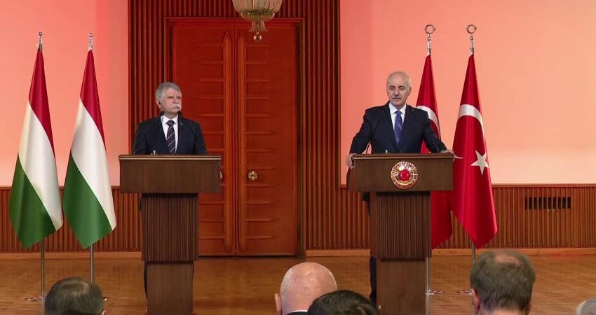 TBMM Başkanı Numan Kurtulmuş, Macaristan Ulusal Meclis Başkanı László Kövér ile