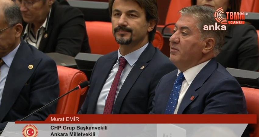 CHP Grup Başkanvekili Murat Emir, TBMM Genel Kurulu'nda TUSAŞ'a yönelik