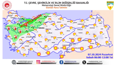 Meteoroloji'nin yaptığı son değerlendirmelere göre, bugün Marmara’nın güney ve doğusu,
