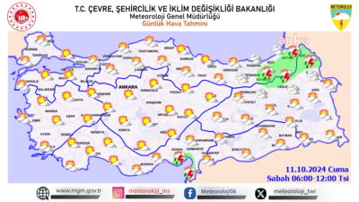 Meteoroloji'nin yaptığı son değerlendirmelere göre, bugün hava sıcaklıklarının yurt genelinde