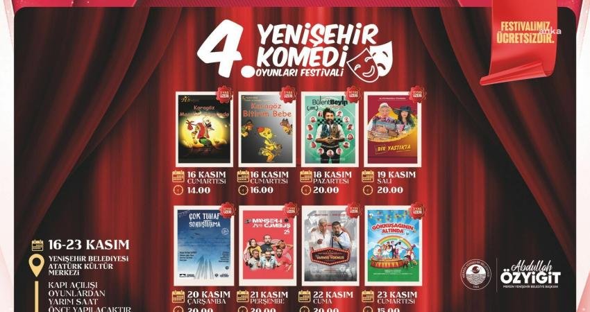 Yenişehir Belediyesi, 4.Yenişehir Komedi Oyunları Festivali ile Türkiye’nin seçkin tiyatrolarını