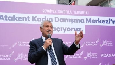 Yüreğir ilçesi Atakent Mahallesi’nde, Atakent Kadın Merkezi’nin açılışını yapan Adana