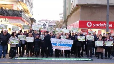 Alpagut Atalan’da Madene Hayır Platformu adına açıklama yapan Filiz Fatma Özkoç,