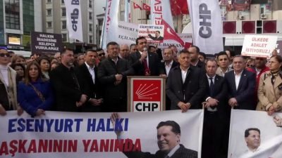 Esenyurt Belediye Başkanı Ahmet Özer'in tutuklanarak yerine kayyum atanmasına karşı