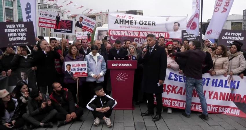 Esenyurt Belediyesi Başkanı Ahmet Özer'in tutuklanıp yerine kayyum atanmasına karşı