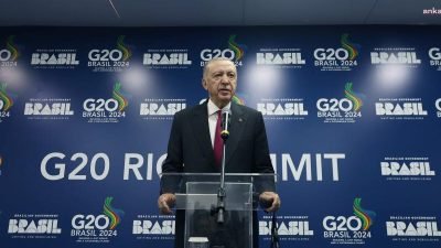 Cumhurbaşkanı Recep Tayyip Erdoğan, Brezilya'da G-20 Zirvesi sonrası yaptığı açıklamada,