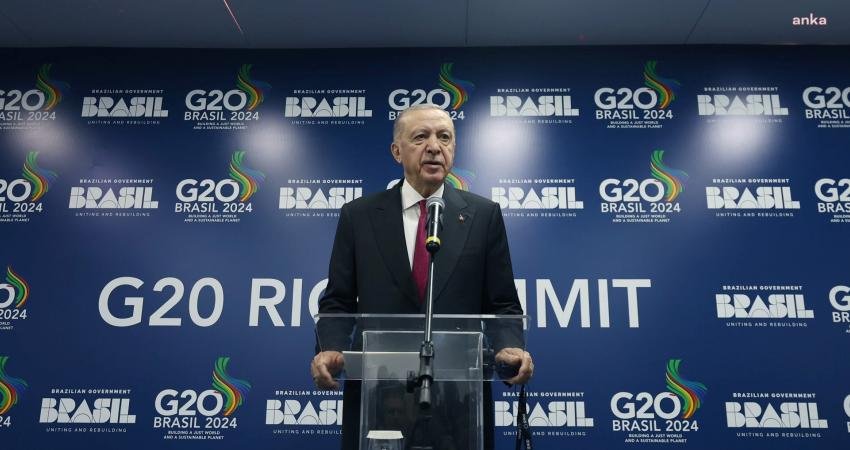 Cumhurbaşkanı Recep Tayyip Erdoğan, Brezilya'da G-20 Zirvesi sonrası yaptığı açıklamada,
