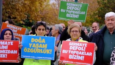 Eskişehir Doğa ve Yaşam Platformu'nun çağrısıyla Köprübaşı'nda bir araya gelen