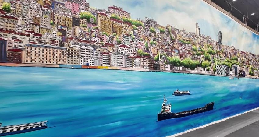 Ressam Alev Özas’ın Cumhuriyet’in 101'inci yılına özel çizdiği 50 metre