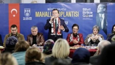 Silivri Belediye Başkanı Bora Balcıoğlu, Büyükkılıçlı Mahallesi’nde düzenlenen toplantıda mahalle