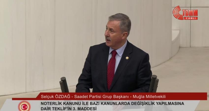 TBMM Genel Kurulu'nda "etki ajanlığına" ilişkin konuşan  Saadet- Gelecek Grup Başkanvekili