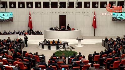 TBMM Genel Kurulu'nda, DEM Parti Grup Başkanvekili Sezai Temelli'nin konuşması sırasında,