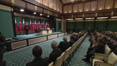 Cumhurbaşkanı Recep Tayyip Erdoğan ve Katar Emiri Şeyh Temim bin