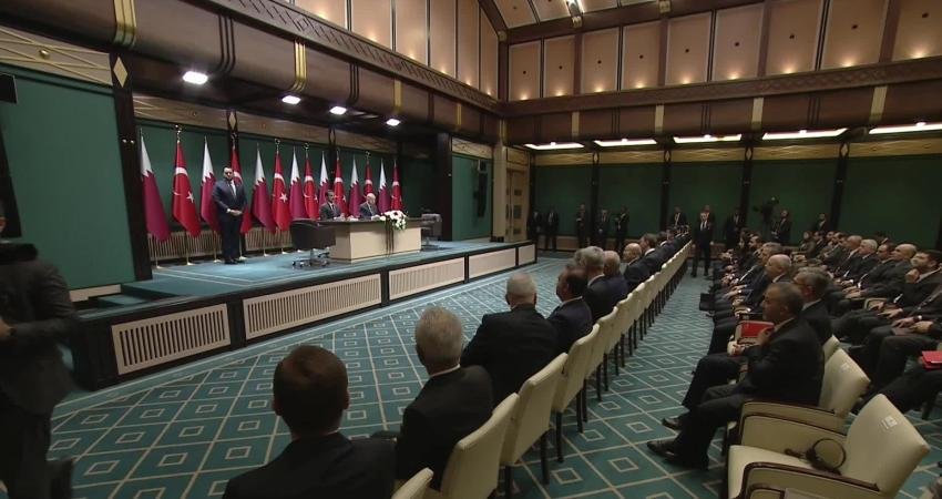Cumhurbaşkanı Recep Tayyip Erdoğan ve Katar Emiri Şeyh Temim bin