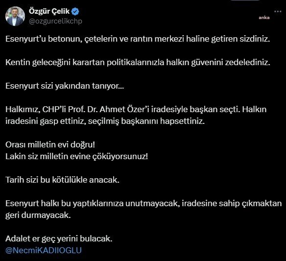 chp-istanbul-il-baskani-celik-kentin-gelecegini-karartan-politikalarinizla-halkin-guvenini-zedelediniz