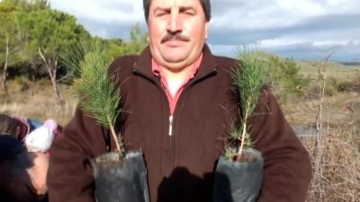 Balıkesir’in Burhaniye ilçesinde, Bilim ve Teknoloji Derneği'nin "Bir fidan bin