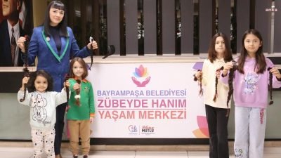 Bayrampaşa Belediyesi'nin başlattığı “Saçım Saçın Olsun Çocuk” projesi kapsamında çocuklar