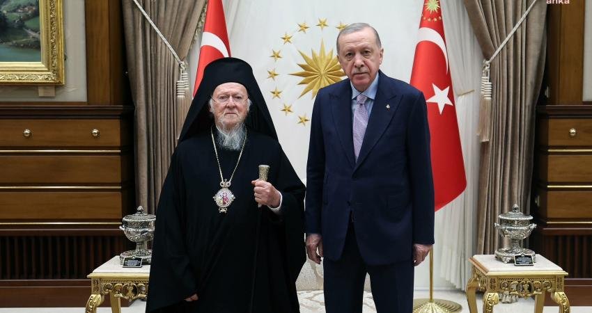 Cumhurbaşkanı Recep Tayyip Erdoğan, Fener Rum Patriği Bartholomeos’u kabul etti.