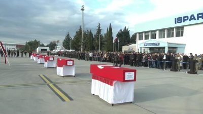 Isparta’da bir askeri helikopterin düşmesi sonucu şehit olan 6 askerin