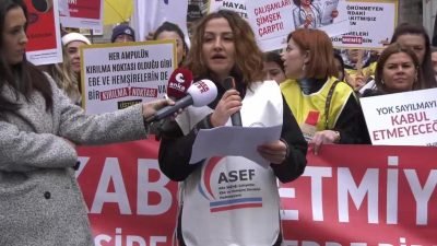 İstanbul İl Sağlık Müdürlüğü önünde toplanan sağlık meslek örgütleri, Aile