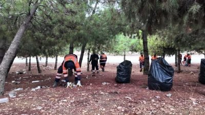 Şehitkamil Belediyesi, sorumlu olduğu bölgenin dışında olan ormanlık alanı temizledi.