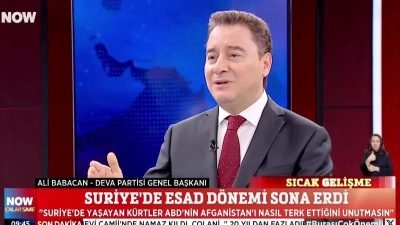 DEVA Partisi Genel Başkanı Ali Babacan Suriye'deki son gelişmeleri değerlendirirken,