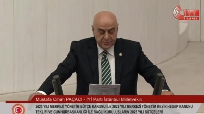 İYİ Parti İstanbul Milletvekili Cihan Paçacı, TBMM Genel Kurulu'ndaki bütçe