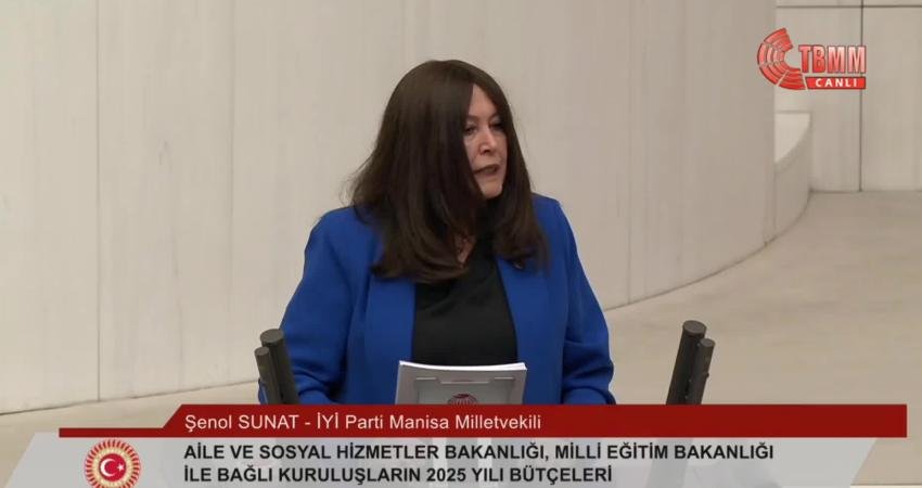 İYİ Parti Manisa Milletvekili Şenol Sunat, TBMM Genel Kurulu’ndaki bütçe