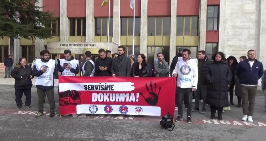 Edirne Trakya Üniversitesi'nin tasarruf tedbirleri kapsamında personelin ücretsiz servis hizmetini