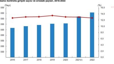Türkiye İstatistik Kurumu (TÜİK), 2022 yılına ait “Yabancı Kontrollü Girişim