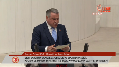 Gençlik ve Spor Bakanı Osman Aşkın Bak, TBMM Genel Kurulu'ndaki