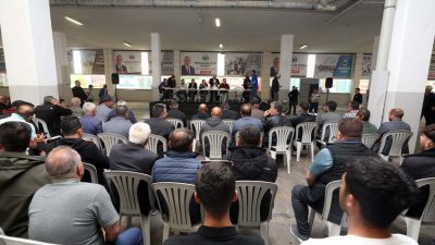 Yenimahalle Belediyesi’nin Yakacık Kurban Alanı’nda satış yapacak besicilerin çadır yerleri