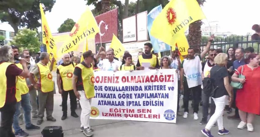 Eğitim Sen İzmir Şubeleri, Proje okullarında yapılan liyakatsiz atamalara tepki