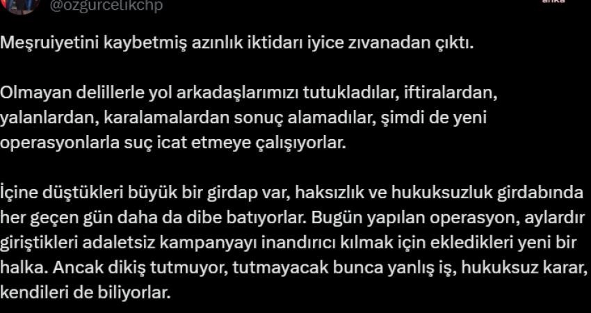 CHP İstanbul İl Başkanı Özgür Çelik, aralarında İstanbul Büyükşehir Belediyesi