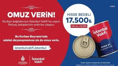 İstanbul Büyükşehir Belediye (İBB) İstanbul Vakfı’nın her yıl düzenlediği Kurban
