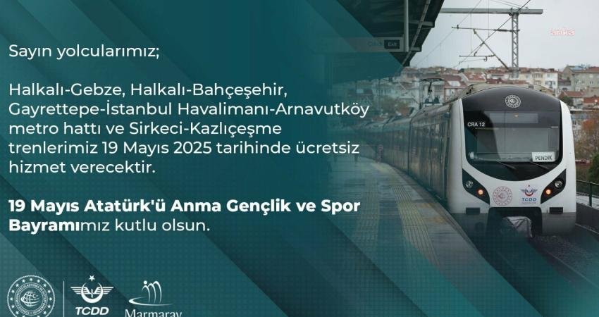 İstanbul’da Halkalı-Gebze, Halkalı-Bahçeşehir, Gayrettepe-İstanbul Havalimanı-Arnavutköy metro hattı ile Sirkeci-Kazlıçeşme trenleri,