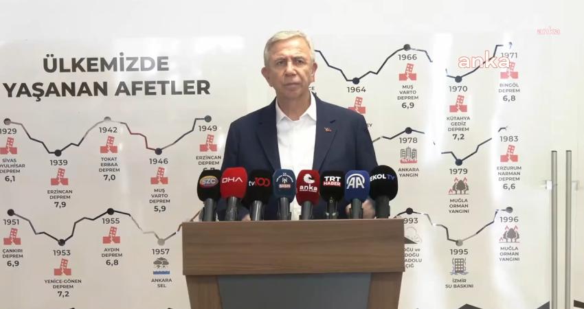 Ankara Büyükşehir Belediye (ABB) Başkanı Mansur Yavaş, "Konya’da meydana gelen 5,2