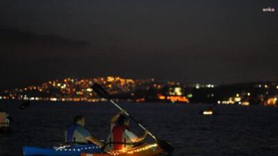 Beykoz Belediyesi, dolunay eşliğinde yoga ve kano etkinliği düzenleyerek doğaseverleri