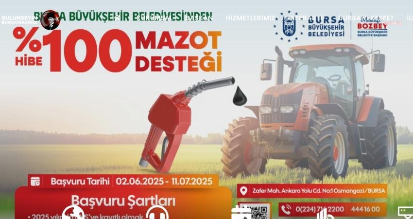 Bursa Büyükşehir Belediyesi, üreticilerin desteklenmesi ve girdi maliyetlerinin azaltılması amacıyla