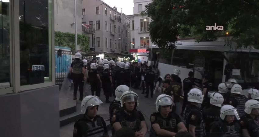 Gezi Parkı eylemlerinin 12 yıl dönümünde Beyoğlu Mis Sokak'ta yapılan