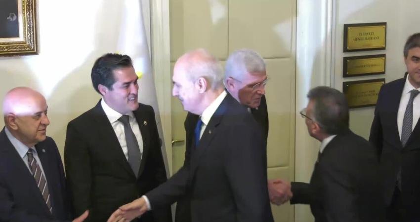 TBMM Başkanı Numan Kurtulmuş, İYİ Parti Genel Başkanı Müsavat Dervişoğlu'nu