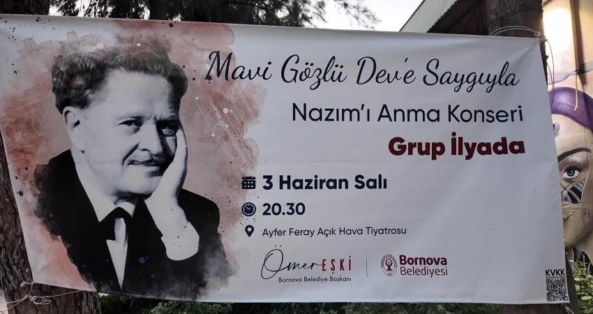 Nazım Hikmet Ran, vefatının 62'nci yılında Bornova Belediyesi’nin Büyükpark Ayfer