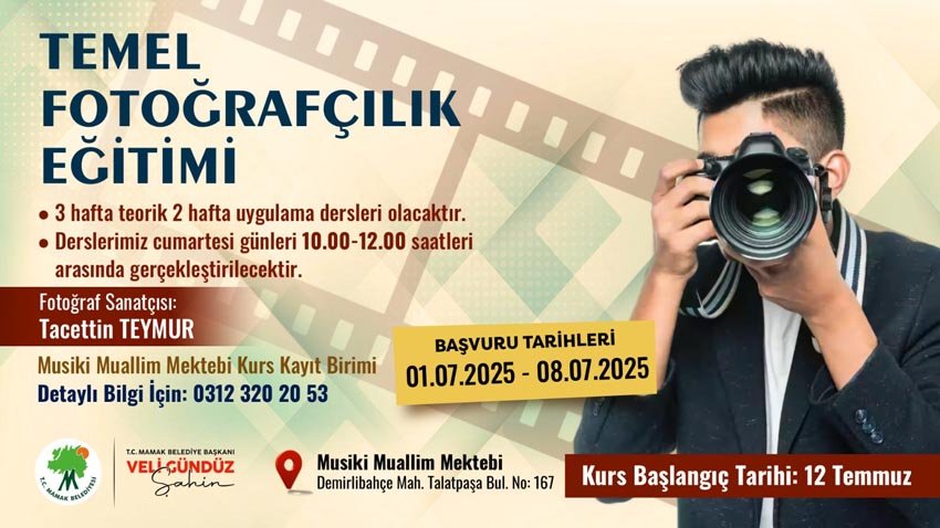 Mamak Belediyesi, fotoğrafçılığa ilgi duyan vatandaşlara yönelik yeni bir eğitim