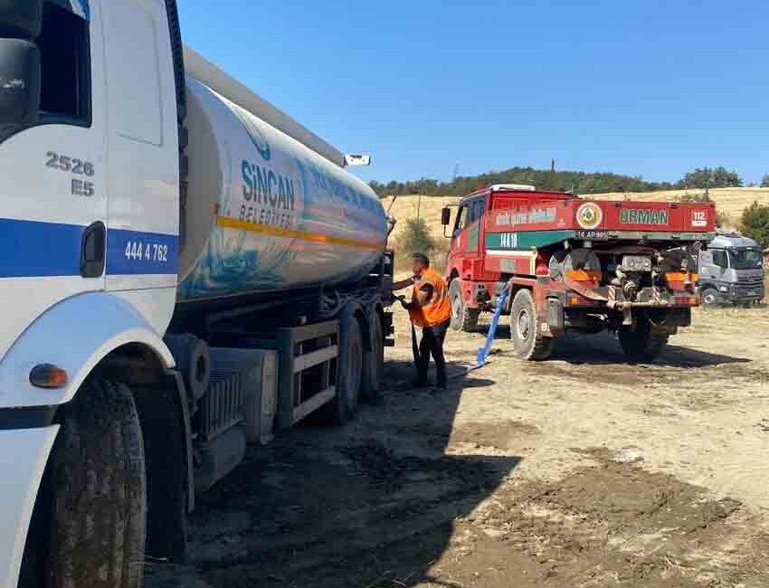 Sincan Belediyesi, orman yangınlarına karşı mücadele için sahada çalışmalarına devam